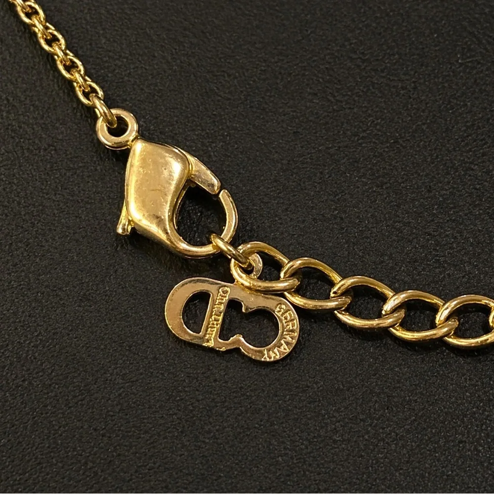DIOR Twisted Rope Knot Pendant On A Polished Yellow Gold Plated Necklace 18” - Picture 14 of 16